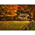 thumbnail image 2 of Head, Danny 32x25 Black Ornate Wood Framed with Double Matting Museum Art Print Titled - Autumn at the Mill, 2 of 4