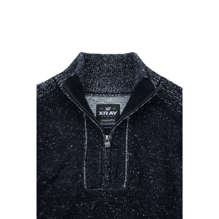 Xray Mens Multicolor Knitted Long Sleeve Quarter Zip Pullover Sweater