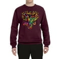 thumbnail image 2 of Wild Bobby, Keep It Wild Colorful Elephant Face Animal Lover Unisex Crewneck Graphic Sweatshirt, Maroon, 3XL, 2 of 3