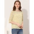 thumbnail image 2 of INSPIRE CHIC Women's Floral Print Chiffon Ruffle 3/4 Sleeve Flowy Blouse 1 M, 2 of 5