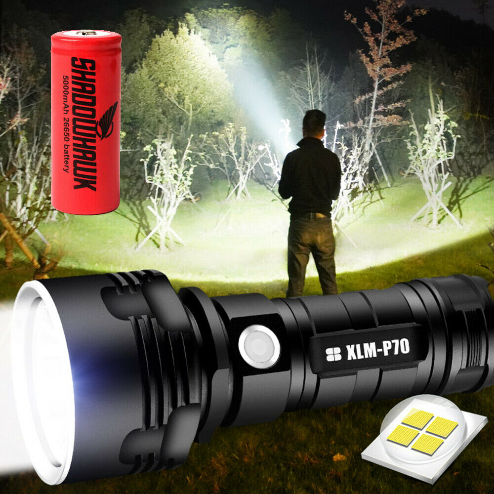 Super-bright 90000lm Flashlight LED P70 Torch Light Without Battery Camping Lamp