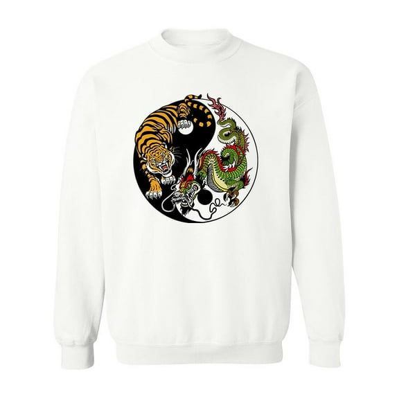 Dragon And Tiger Yin Yang. Sweatshirt Men -Image by Shutterstock, Male 4X-Large