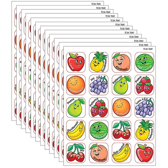 Fruit of the Spirit Stickers by Teacher Created Resources