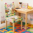 thumbnail image 3 of Easter Chair Cover with Backrest, Dining Chair Slipcover for Kitchen and Office, Washable Polyester Fabric Seat Protector with Elastic Straps, 20 x 18 x 22 Inches, Multic, 3 of 7
