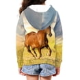 thumbnail image 7 of Xoenoiee Running Horse 3D Print Kids Hoodies Zip Up Jacket with Pocket Teens Long Sleeve Hooded Sweatshirt for Boys Girls 11-13 Years, 7 of 7
