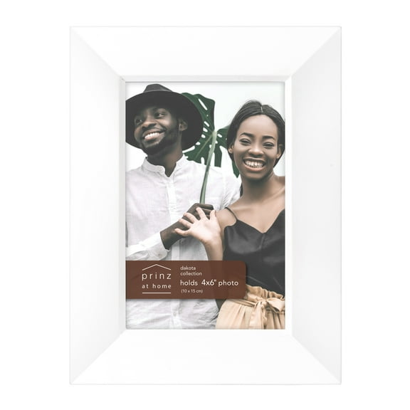 Prinz Dakota 4-inch x 6-inch Wood Tabletop Picture Frame, White