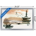 thumbnail image 3 of China Landscape with Pagoda Wall Poster, 14.725" x 22.375", Framed, 3 of 5