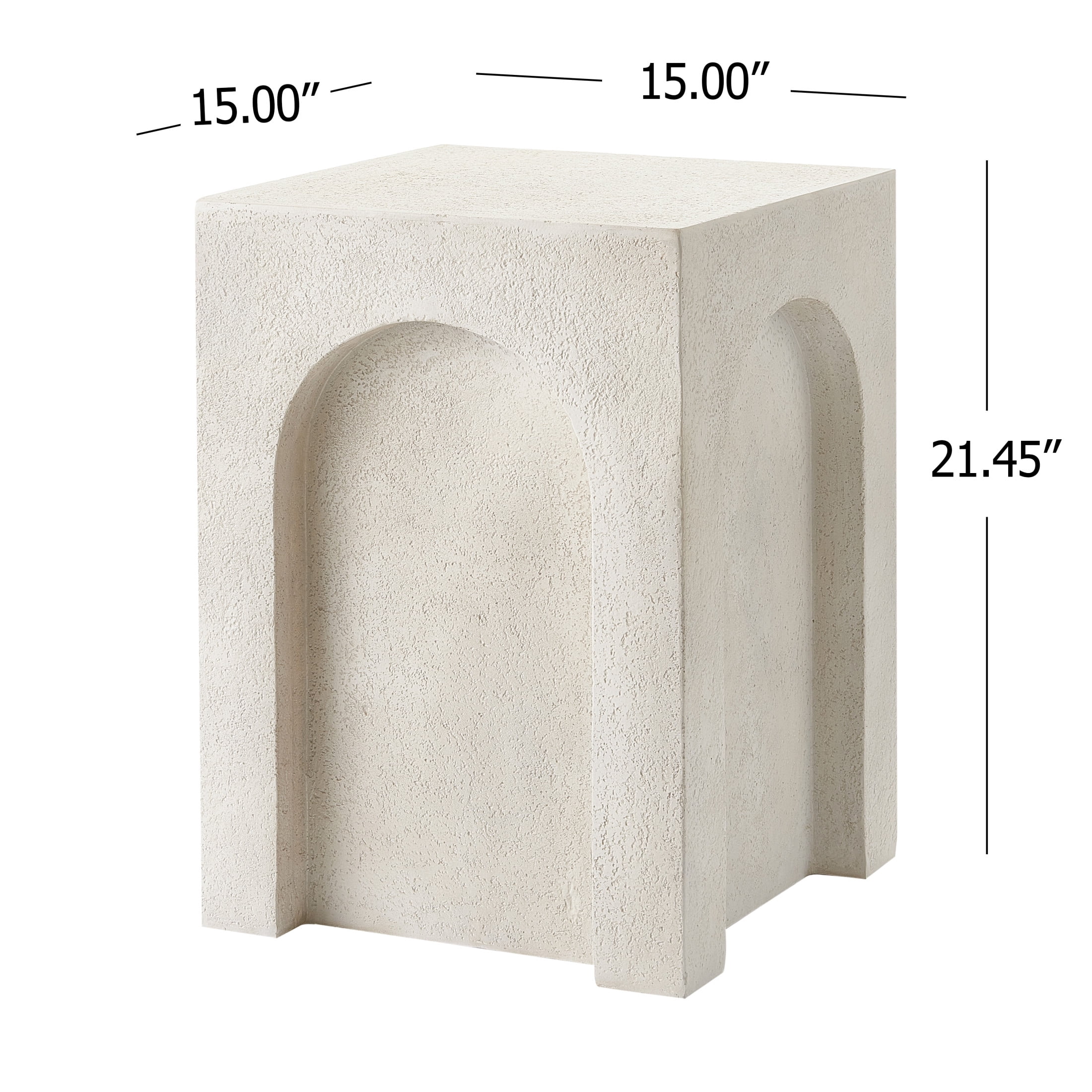 Christopher Knight Home 21.45" H Square Side Table, MgO End Table for Indoor and Outdoor Use, Antique White