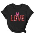 thumbnail image 1 of Lmnyox T-Shirt Imprimé pour Femmes Manches Courtes Été Décontracté T-Shirts Col Rond Ample Chandail Mode 2025, 1 of 3
