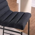thumbnail image 4 of Pemberly Row Black Boucle Fabric Counter Height Chair with Iron Leg Frame, 4 of 5