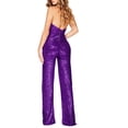 thumbnail image 2 of Ankishi Backless Jumpsuit for Women Deep V Cowl Neck Sequin Jumpsuits Sexy Shiny Overalls Pants for Daily Wear Dating Party, 2 of 7