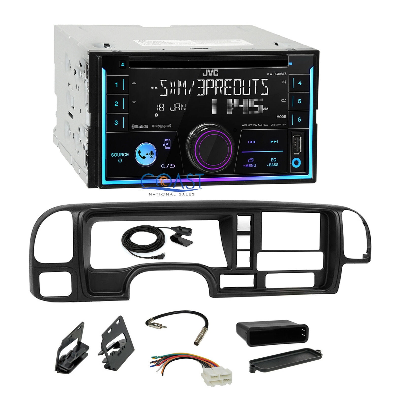JVC 2018 CD Bluetooth Sirius Stereo Dash Kit Harness for 199502 GM