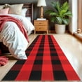 thumbnail image 6 of HearthHarmony Buffalo Plaid Rug 2x8 Ft Runners for Hallways Washable Checkered Rug Red and Black Christmas Rugs Woven Cotton Kitchen Fall Rug Halloween Decor for Hallway Kitchen Living Room, 6 of 16