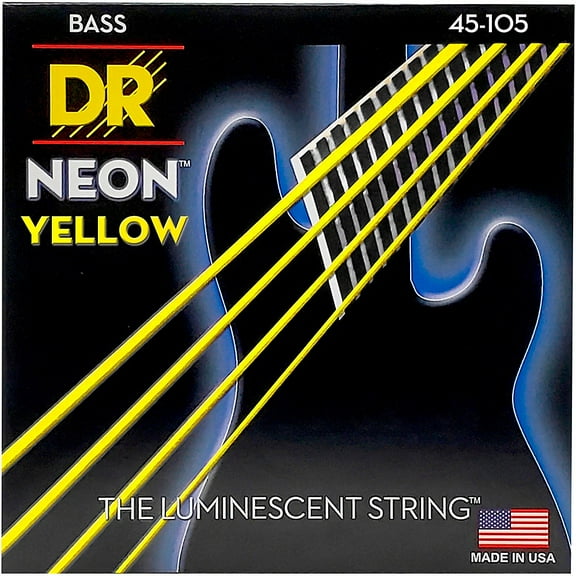 DR Strings NEON Hi-Def Yellow Bass SuperStrings Medium 4-String