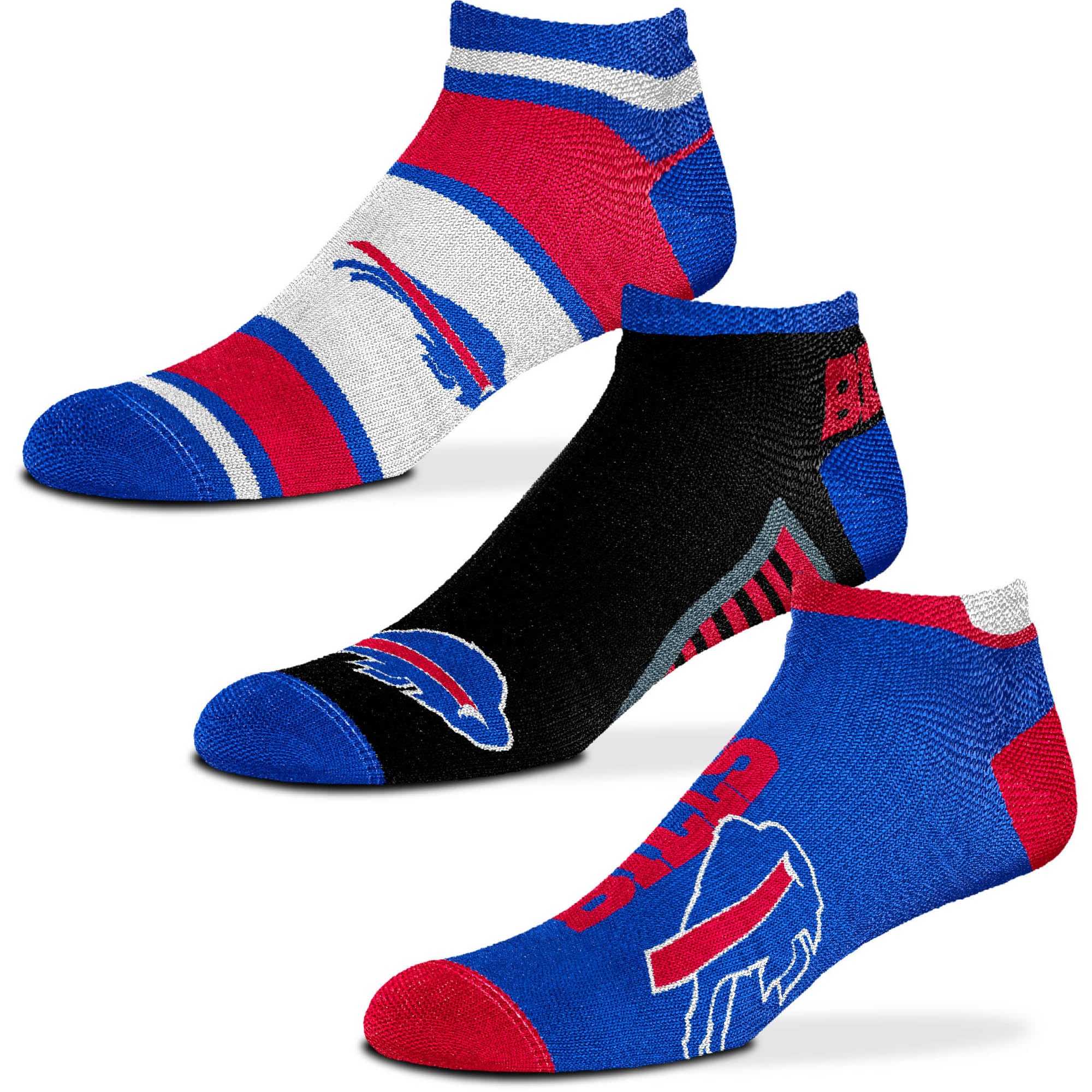 Buffalo Bills For Bare Feet Three-Pack Show Me The Money Ankle Socks