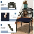 thumbnail image 6 of SOCIALCOMFY 9-Piece Patio Cast Aluminum Dining Set, Outdoor Table and Chairs Set for 8, Includes 94.5" Rectangular Dining Table and 8 Cushioned Chairs with Umbrella Hole for Lawn Garden, Navy Blue, 6 of 7