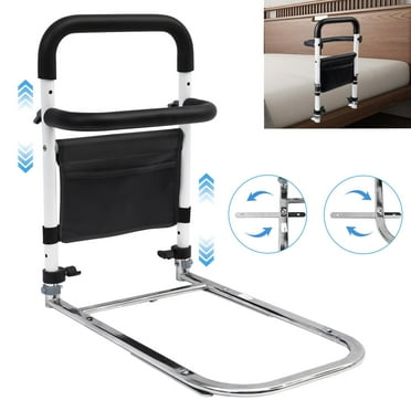 ALSO GO Bed Rails Fall Prevention for Elderly Seniors, Safety Adjustable Bed Guard Rail Handle, Medical Bedside Rail with Storage Bag, Bed Assist Rail for Seniors, Pregnant Women