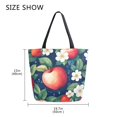 thumbnail image 5 of FORMRS Womens Canvas Tote Bag with Zipper Inner Pocket Shoulder Handbag, Blue Apple Pattern, 5 of 7