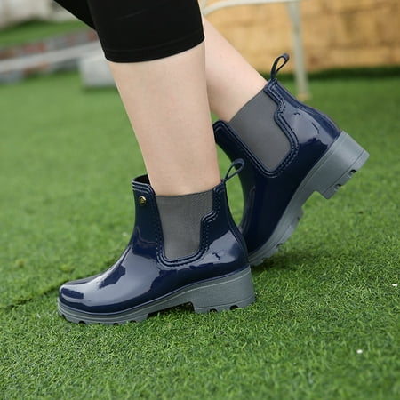 

Women s Ankle Rain Boots Anti-Slip Short Garden Shoes Waterproof Footwear Booties Calf Gore Bootie Waterproof Blue 40