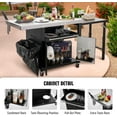 thumbnail image 6 of Feasto Grill Table, Outdoor Kitchen Island With 2 Foldable Side Tables, Stainless Steel Top For Outdoor Kitchen Cabinets, 6 of 9