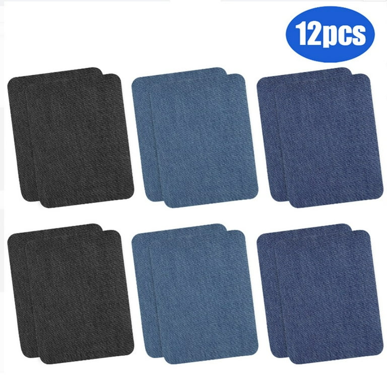 3 x 4.1 12 Pieces Black Denim Iron on Patches for Clothing Repair, Denim  Patches for Jeans Kit, Iron for Jeans & Clothing Repair