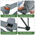 thumbnail image 5 of Timber Ridge Oversized Folding Camping Chair for Adults, Support 550 LBS Heavy Duty Chairs with Cup Holder Side Pocket for Camping, Lawn, Picnic, 2 Pack(Grey), 5 of 6