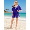 thumbnail image 3 of HAPPY BAY Women's Beachwear Loose Swimsuit Coverups for Women Summer Swim Beach Dress Cover ups for Swimwear Women Bathing Suit L-XL Mary Blue_AC565, 3 of 5