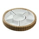 thumbnail image 1 of Bandeja para servir dividida Plato para servir refrigerios Platos para papas fritas y salsas 6 Porcelana Color de la madera, 1 of 9