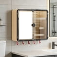 thumbnail image 7 of YIMWNYI Bathroom Wall Mounted Storage Cabinet, Double Door Adhesive Medicine Cabinet with Pegboard, No Drill Bathroom Organizer for Vanity Shower, Over The Toilet Storage, Waterproof Bathroom Shelves, 7 of 7