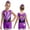 Purple, variant on iiniim Kids Girls Dance Gymnastics Ballet Leotard Sparkly Rhinestones Bodysuit with Shorts Hair Band Purple&Black 10