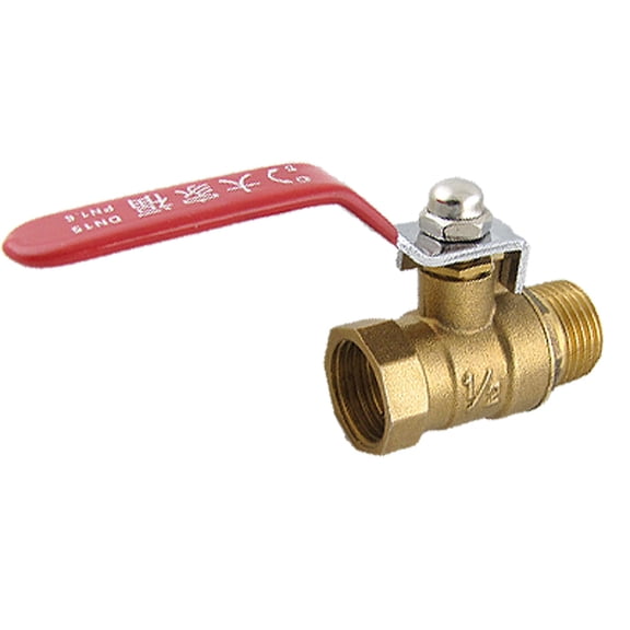 Unique Bargains Quarter Turn Lever Handle 13/16" to 3/4" M/F Thread 1/2" Water Ball Valve