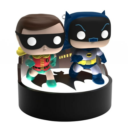 Hallmark Keepsake Christmas Ornament 2023 Batman The Classic TV Series Batman and Robin Funko POP! Ornament With Light and Sound Super Hero Gifts. .02 lbs.