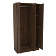 thumbnail image 3 of Polifurniture Denmark 71 in. 3 Door Bedroom Armoire with Shelves & Hanging Rod, Walnut, 3 of 8