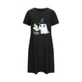 thumbnail image 2 of Cxenplz Nightgowns for Women Short Sleeve T Shirt Sleep Dress Comfy Round Neck Sleepshirt Sleepwear Halloween Print Lounge Pullovers Nightshirt on Clearance, 2 of 4