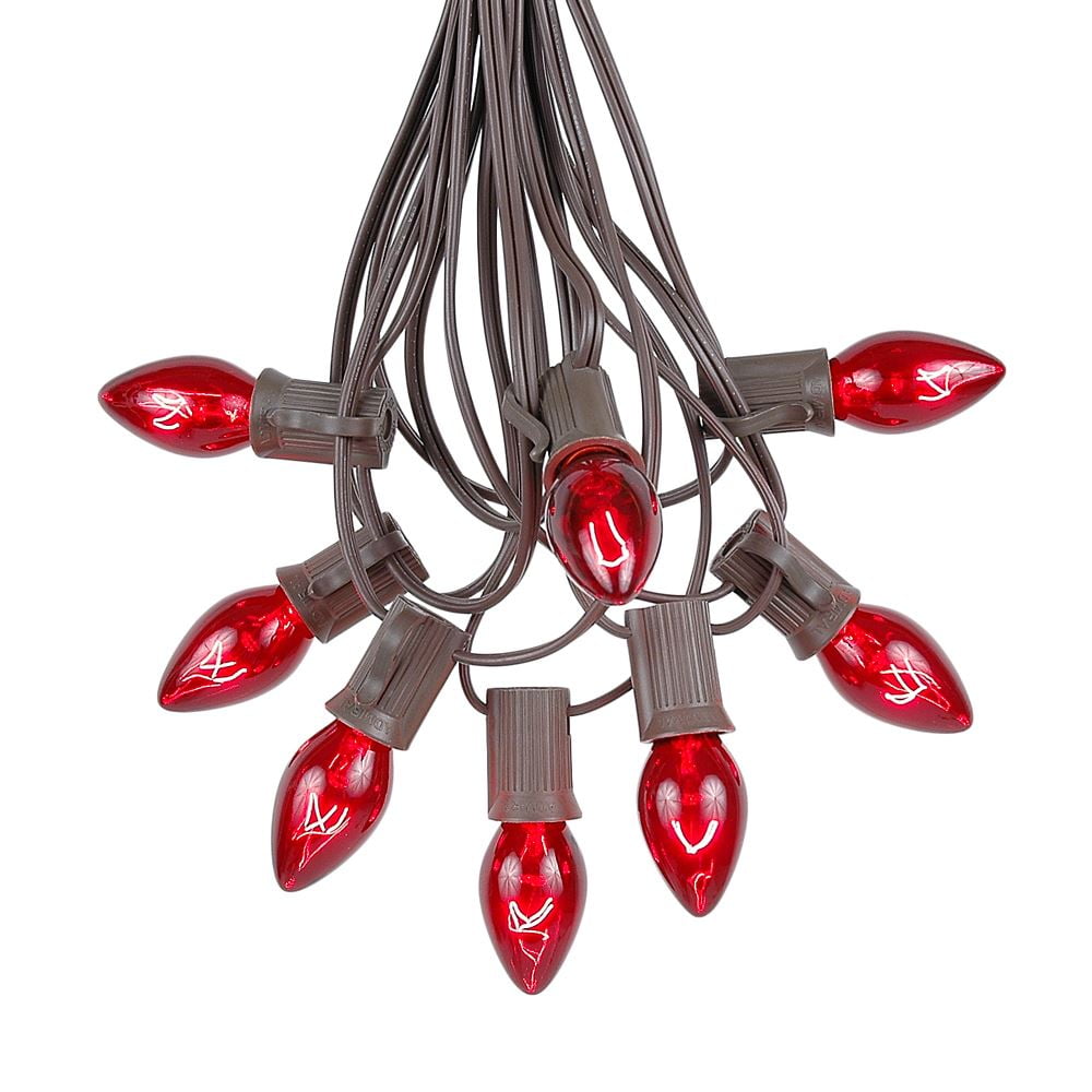 Novelty Lights C7 Red Christmas Lights Set Indoor/Outdoor Christmas