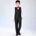thumbnail image 3 of Costume Formel pour Enfants 4 Pcs/ensemble Costume Formel pour Garçons Chemise à Col Rabattu Gilet Pantalon Nœud Papillon Tout-Petits Enfants Poésie Récitals Concours Performance Pantalon, 3 of 8