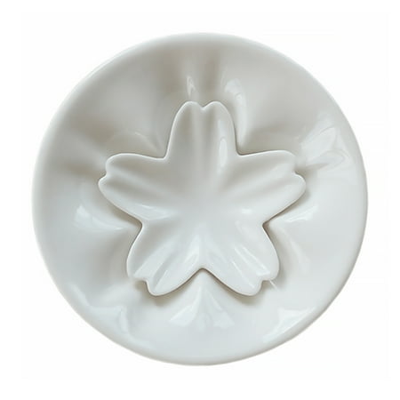 

OUNONA Cherry Blossoms Seasoning Saucer Ceramics Seasoning Dish with Chopstick Rest