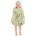 thumbnail image 7 of Soft Pastel Leaves Hooded Beach Towel Kids Bath Towels Quick Dry for Pool Swiming 50" x 23.5" Microfiber Soft Bathrobe, 7 of 7