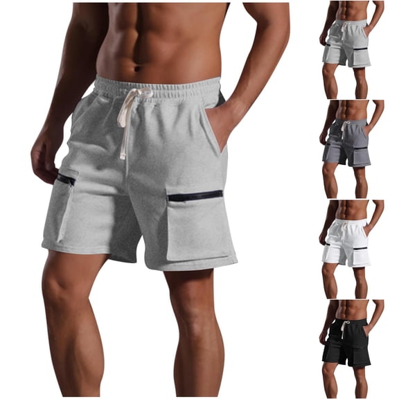 Men's Shorts Casual Fashion Solid Shorts With Pocket Elastic Waist Short Pants Everyday, Hiking, Cycling Shorts for Men