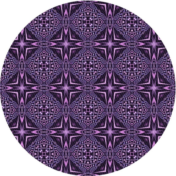 Ahgly Company Machine Washable Indoor Square Transitional Deep Purple Area Rugs, 3' Square