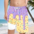 thumbnail image 2 of Sopiago Boys Ice Cream Shorts Summer Beach Cute Preppy Athletic Shorts with Pockets Elastic Waist Youth Baseball Shorts (Purple,13-14 Years), 2 of 7