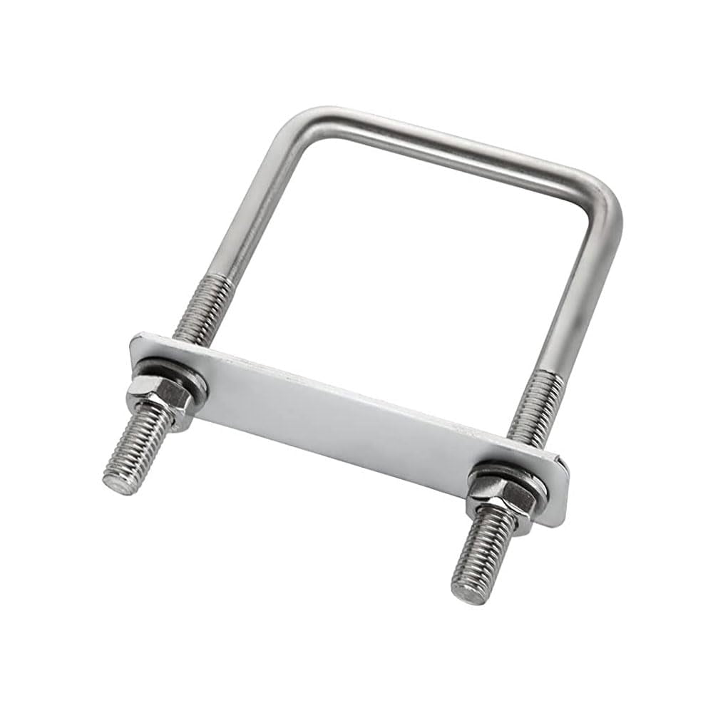 ABOURT Square U-Bolt 304 Stainless Steel 8-Pack 2-1/2" Inner Width x 3.94" Length