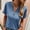 A170 Blue Womens Summer Tops Clearance Under $5, variant on Cagogo Short Sleeve T Shirt for Womens Summer Tops Under $10 Casual Solid Color Button Up Tunic Tops V Neck Button Going Out Blouses Mothers Day Gifts for Wife