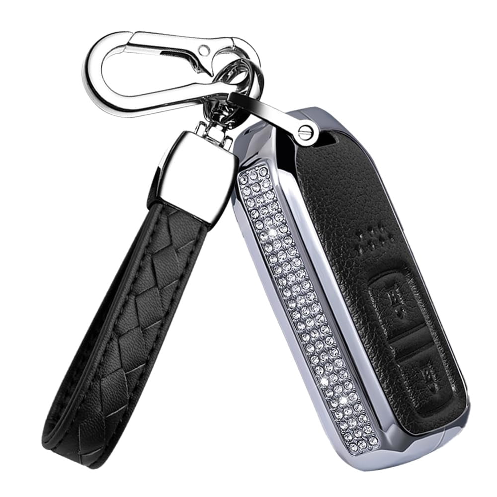 2 Button Key Fob Cover for Honda CR-V Odyssey Jade Accord Crider Civic Pilot HRV Vezel XRV Crosstour Spirior Smart Key Case Accessories Key Holder Cover-Leather Keychain