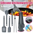 thumbnail image 2 of CAROOTU Silicone Kitchen Utensils Set Cooking Shovel Spoon Tool Non-Stick Cookware Silicone Kitchenware 6 Piece Set, 2 of 6