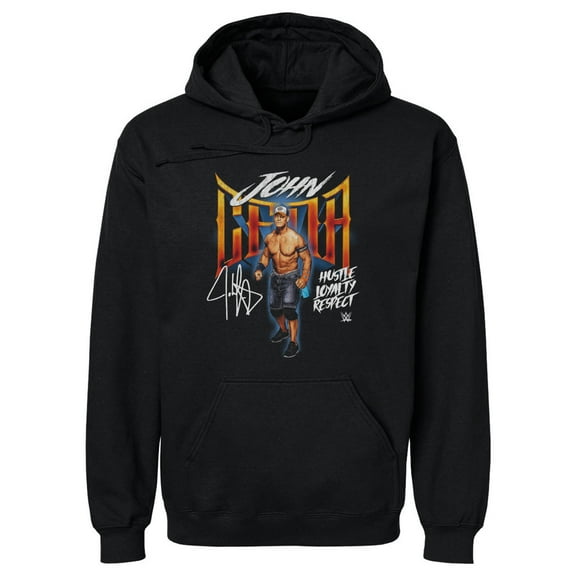 Men's 500 Level Black John Cena Hustle, Loyalty Respect Grunge Pullover Hoodie