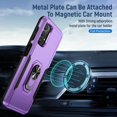 thumbnail image 4 of Samsung Galaxy A32 5G Case(Not for A32 4G), Heavy Duty Shockproof Military-Grade Phone Case with Ring Kickstand for Galaxy A32 5G 6.4"(Purple/Black), 4 of 8
