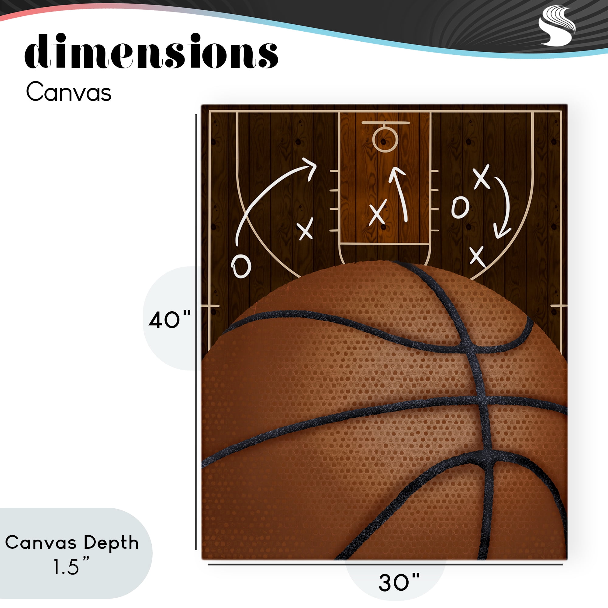 Stupell Industries Basketball Court Tactics Canvas Wall Art, design by Jennifer Stith