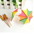 thumbnail image 3 of GOOHOCHY 50-Pack Colorful Drink Umbrellas with Floral Designs, Natural Wood Cocktail Picks for Parties, Events, and Celebrations, 3 of 8