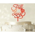thumbnail image 1 of Fall In Love Wedding Cake Topper Personalized Mirror Red Cake Topper Cake Decoration Option Available 6-7 Inches Wide, 1 of 1